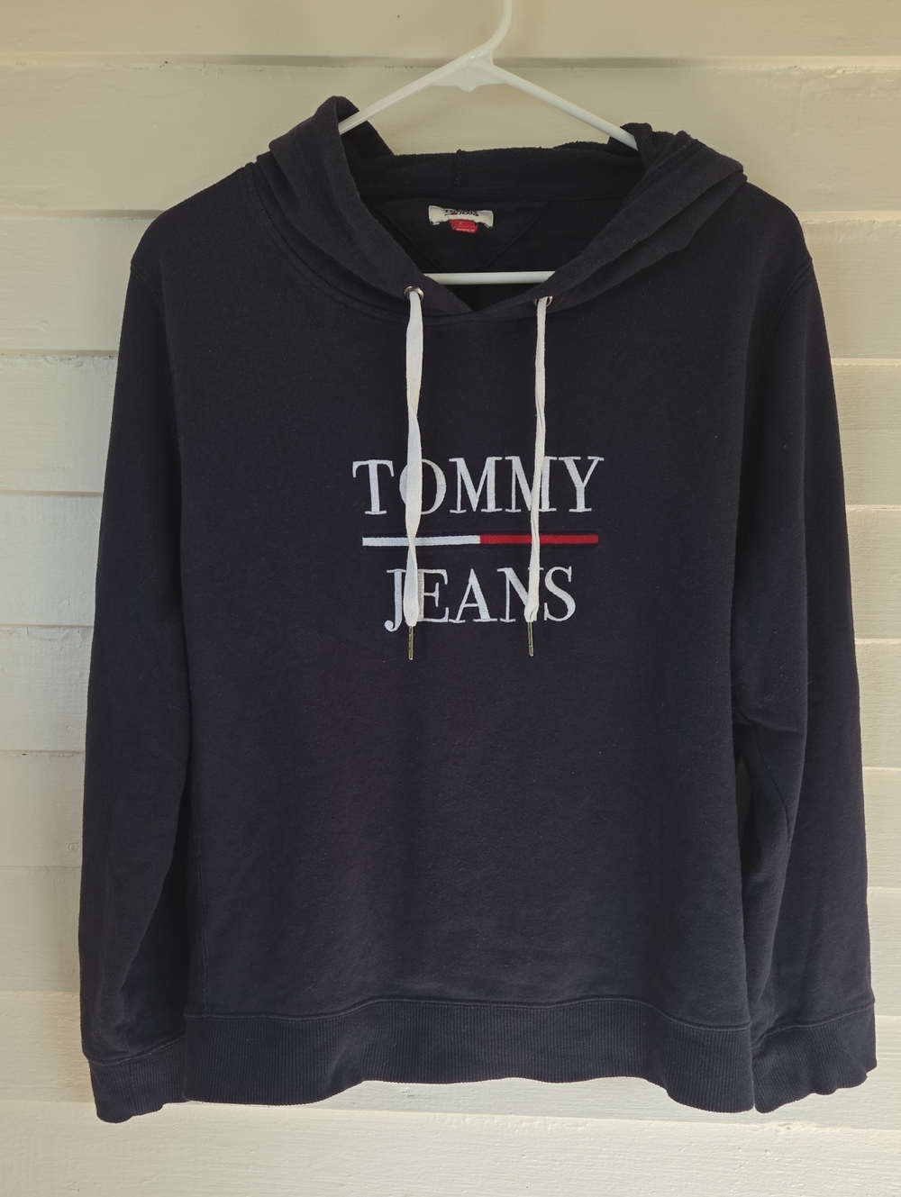 Tommy Hilfiger Vintage Women's Navy Logo Hoodie Size XL